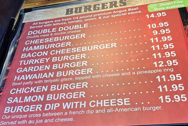 Burger Grill menu page 1