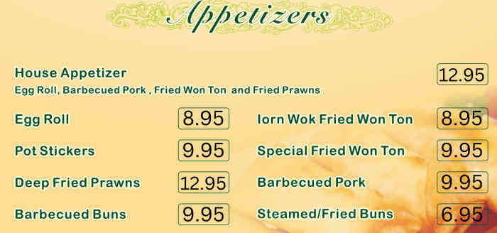 Iron Wok menu page 1