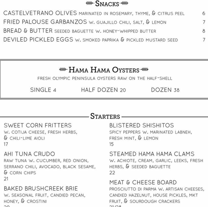 Lodgepole menu page 1