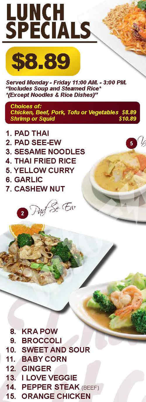 Thai Kitchen menu page 1
