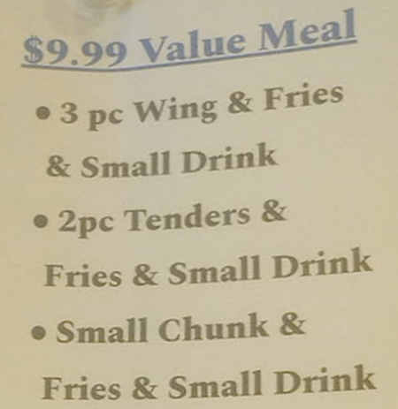 Dat Wing Spot menu page 1