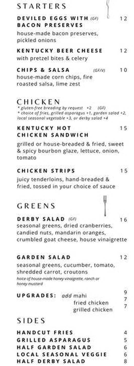 Bourbon On Main menu page 1