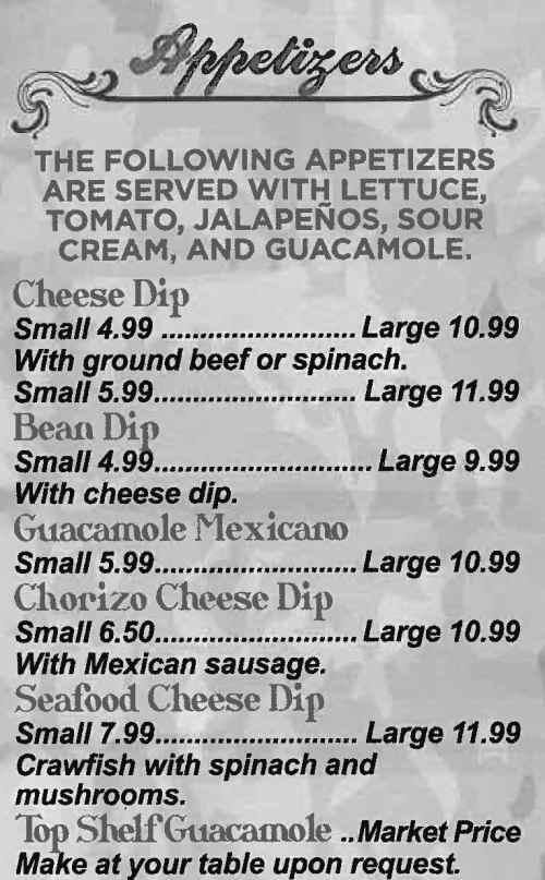 Don Chuy menu page 1