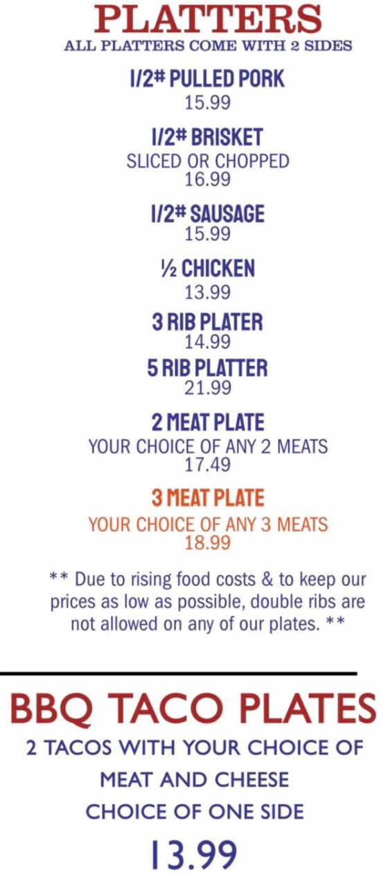 Reauxlin Smoke Bar-B-Que menu page 1