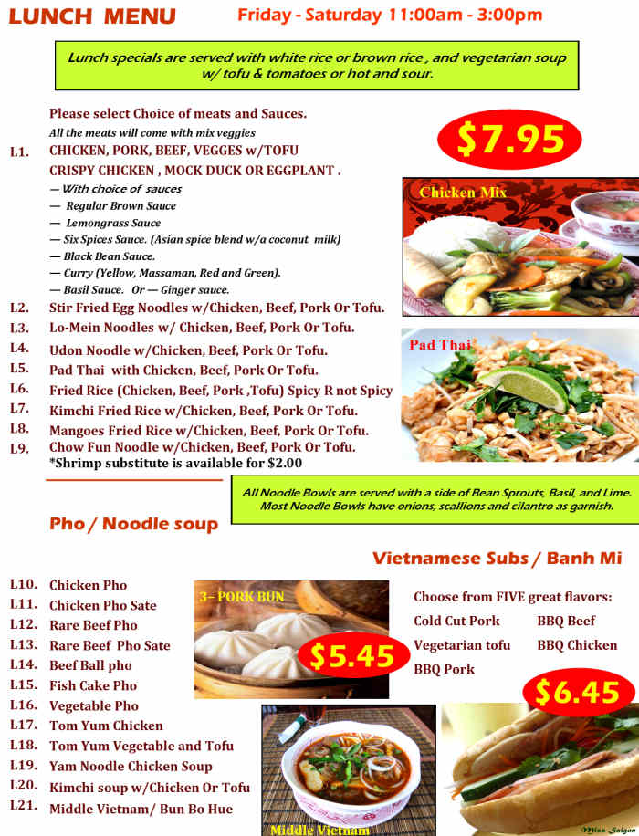 Miss Saigon menu page 1