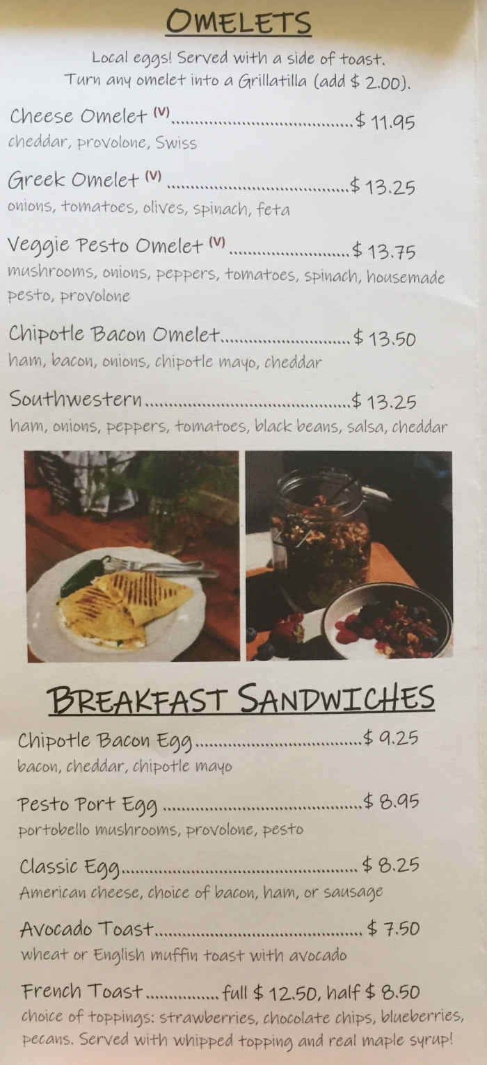 Coronation Cafe menu page 1