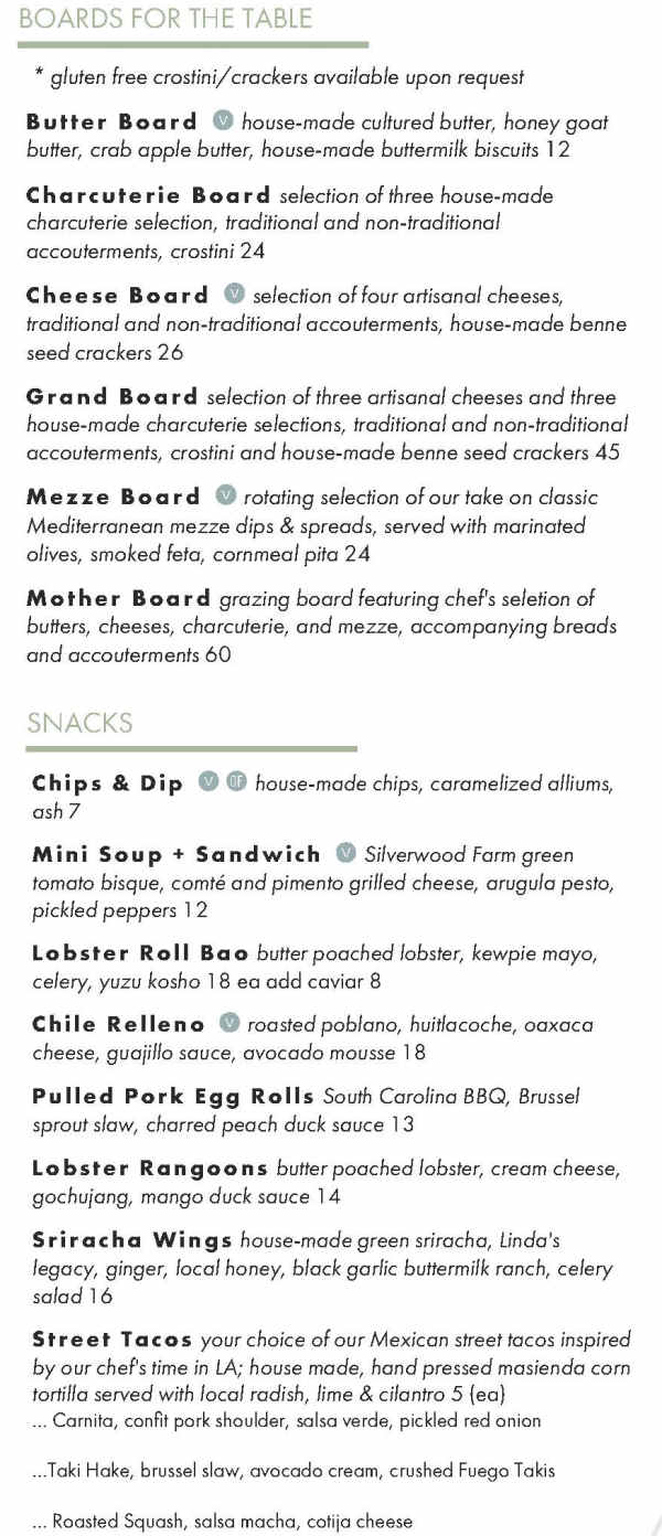 Nosh & Grog menu page 1