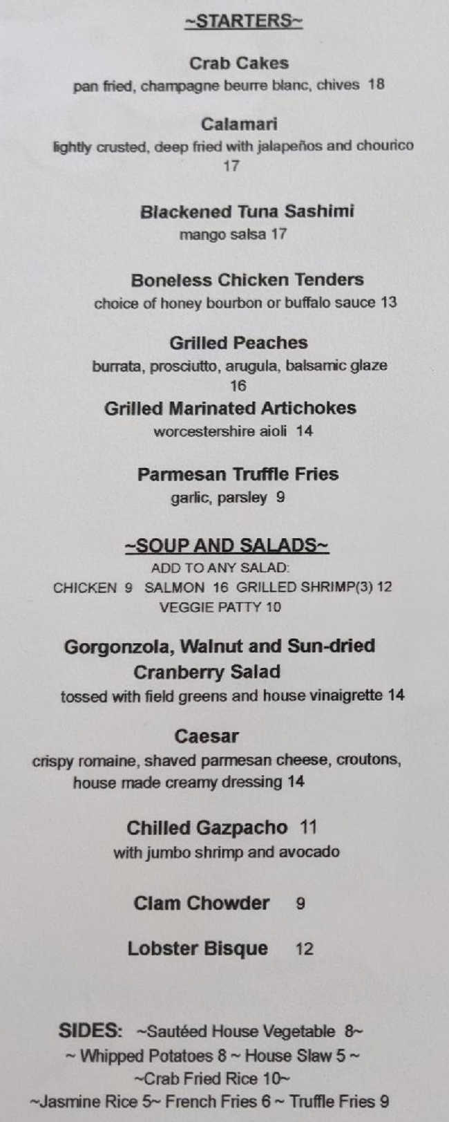 Beacon Room menu page 1