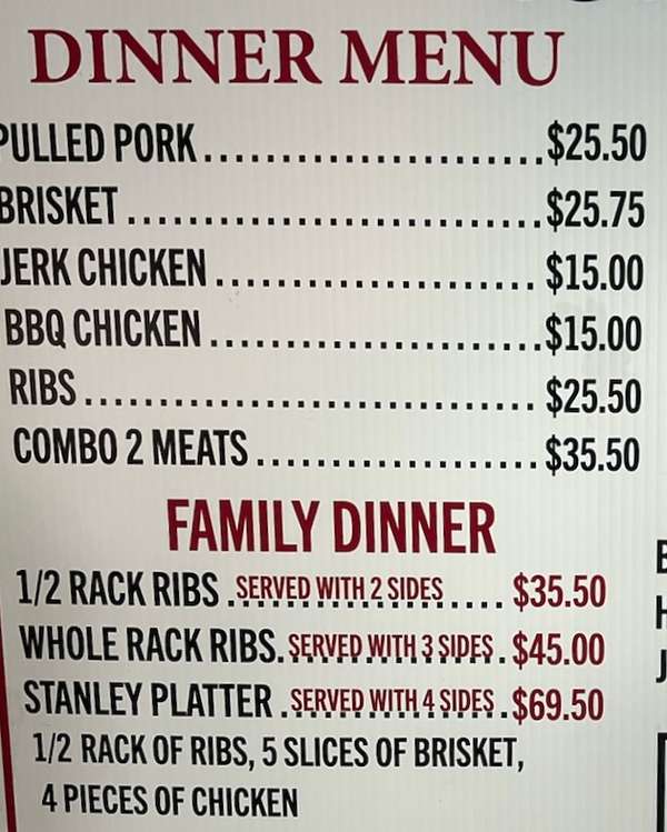 Momma Lo's BBQ menu page 1