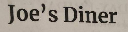 Joe's Diner logo