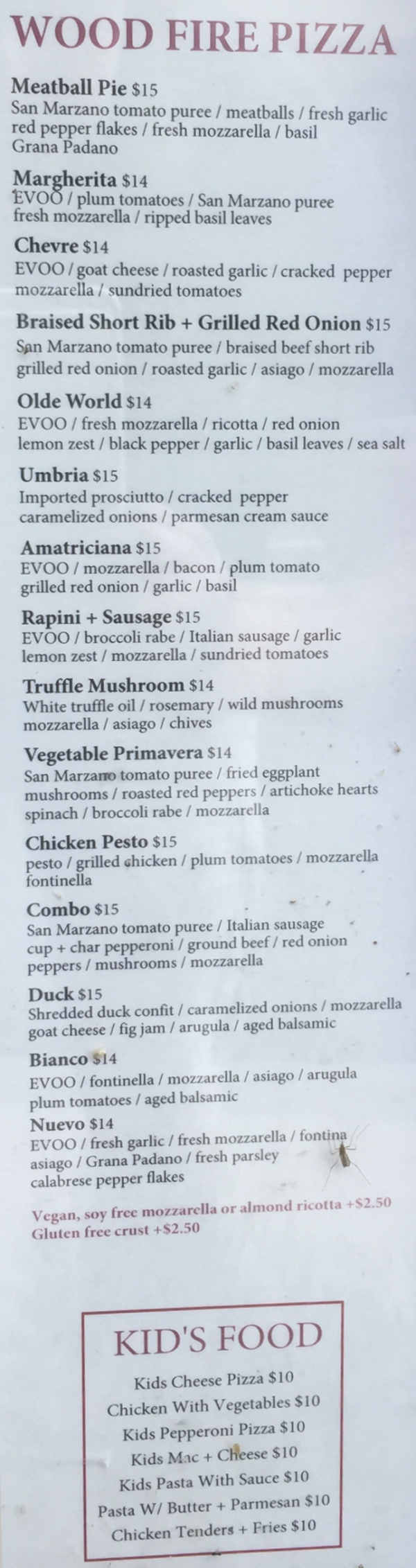 HighBrow menu page 1