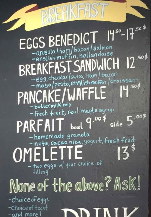 Ana Bandeira Chocolates menu page 1