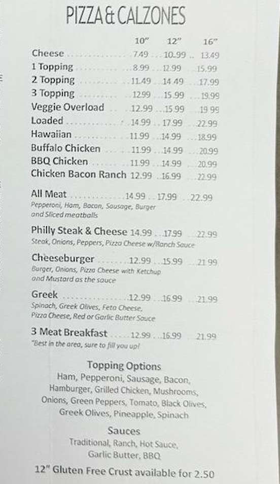 Randolph Takeout menu page 1