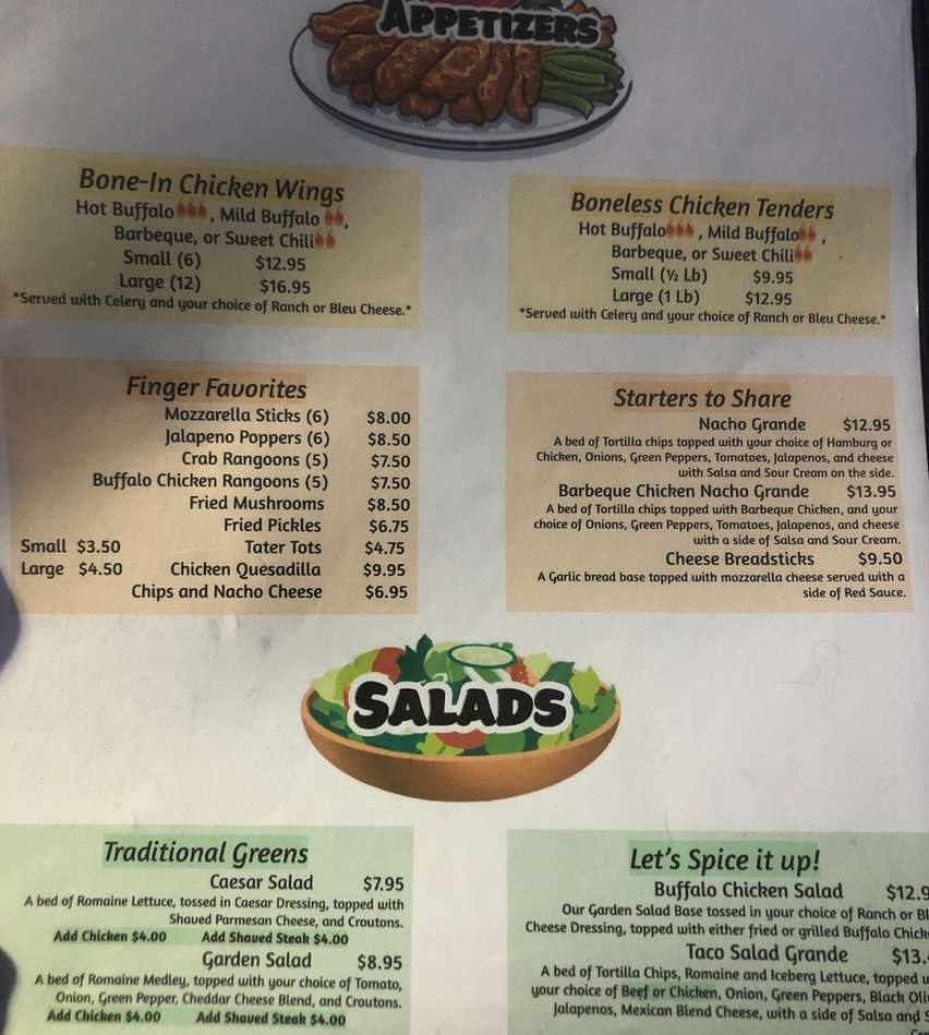 Rack City menu page 1