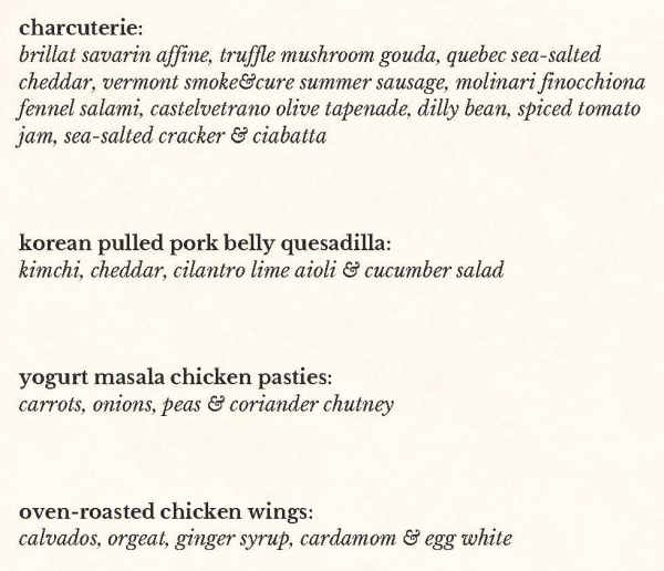 Barliman's menu page 1