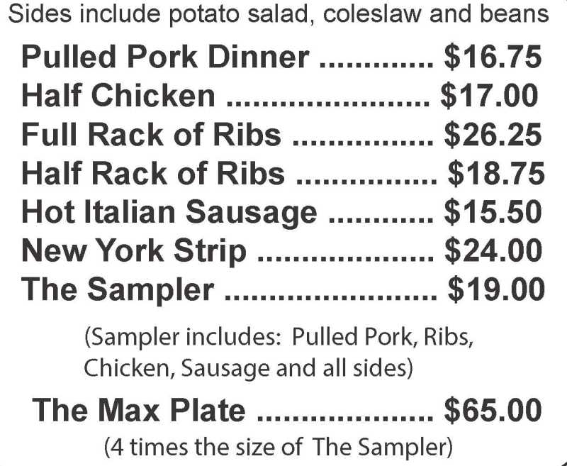 Mainely Meat BBQ - Atlantic menu page 1