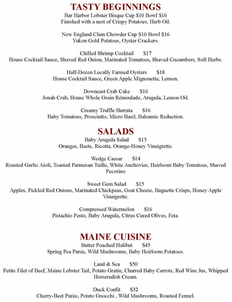 Reading Room menu page 1