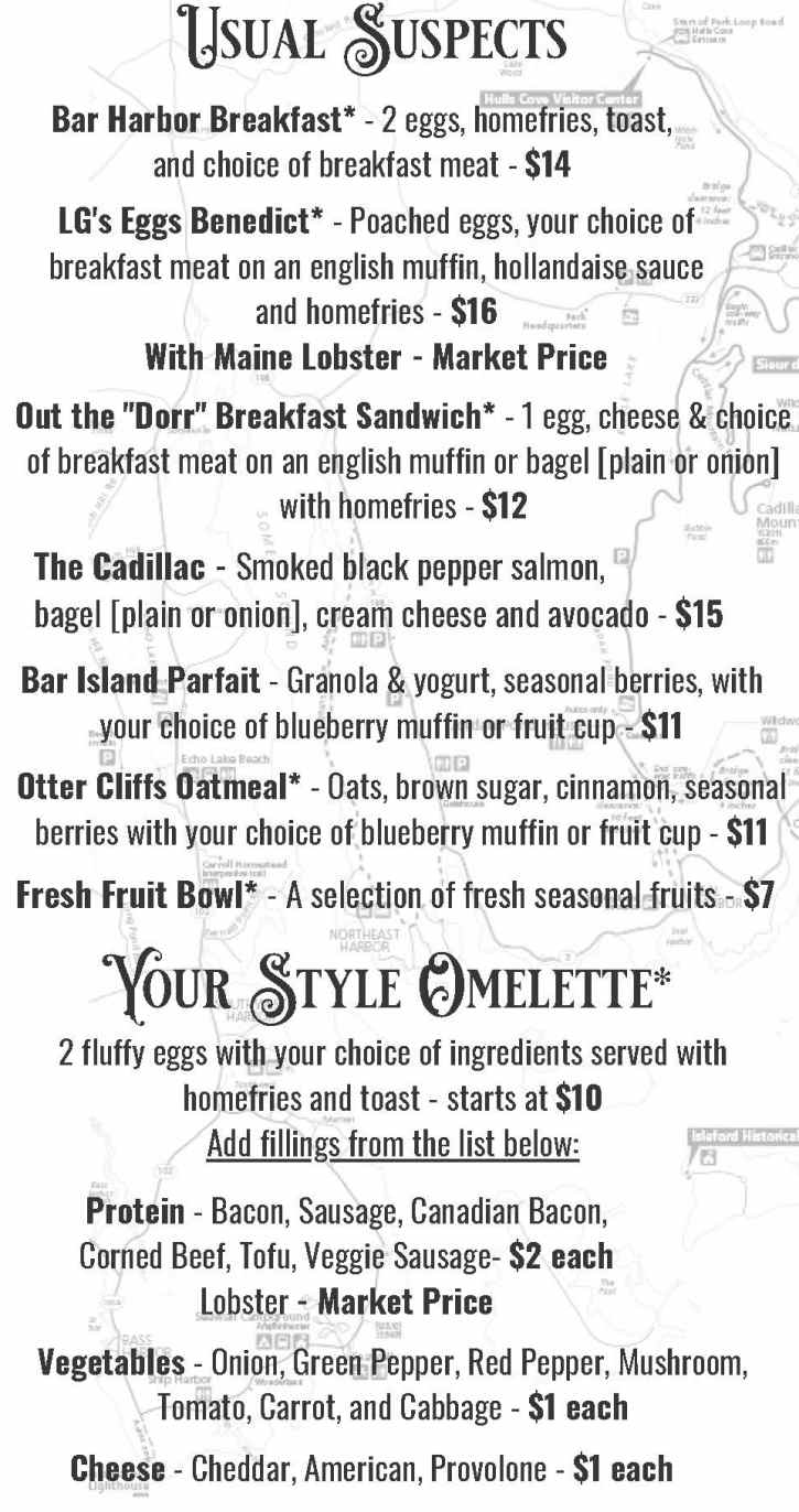 The Looking Glass menu page 1