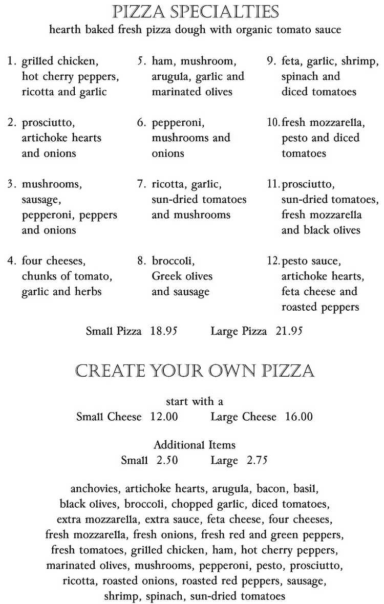 Little Notch Bakery & Cafe menu page 1