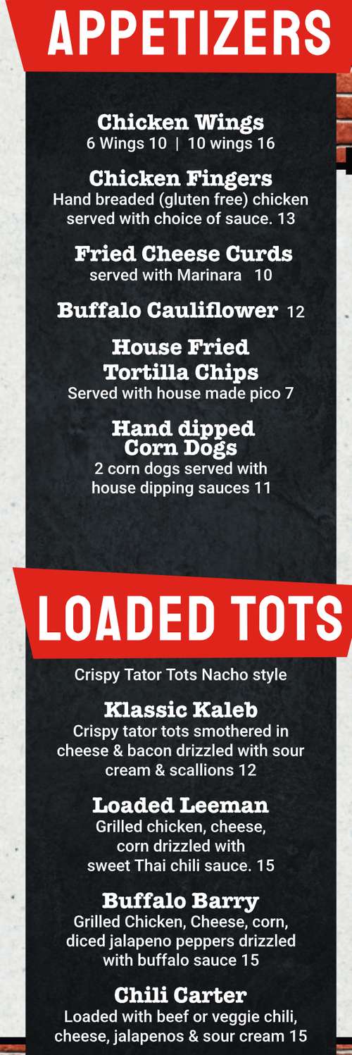 Social Goose Bar menu page 1