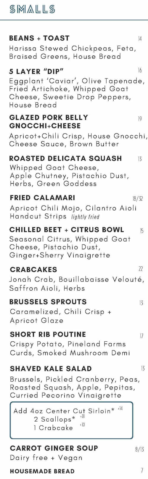 Linden & Front menu page 1