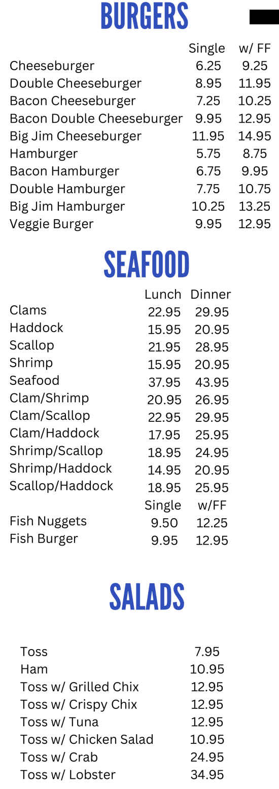 Jordan's Snack Bar menu page 1