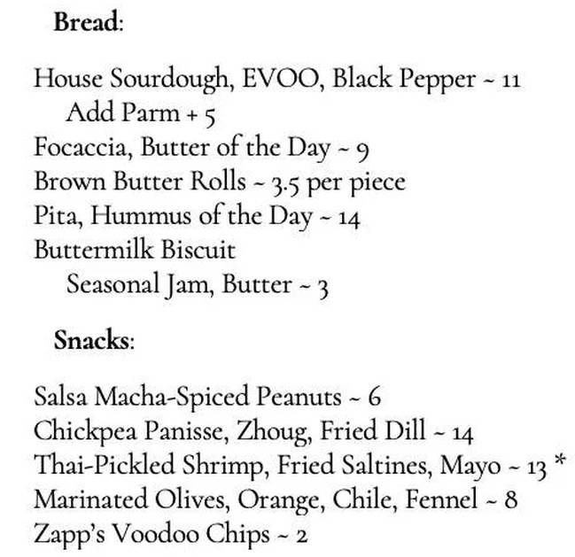 Albatross menu page 1