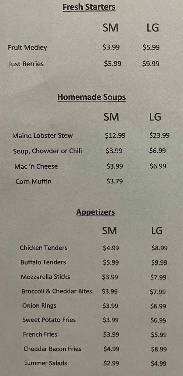 Shelby's Deli menu page 1