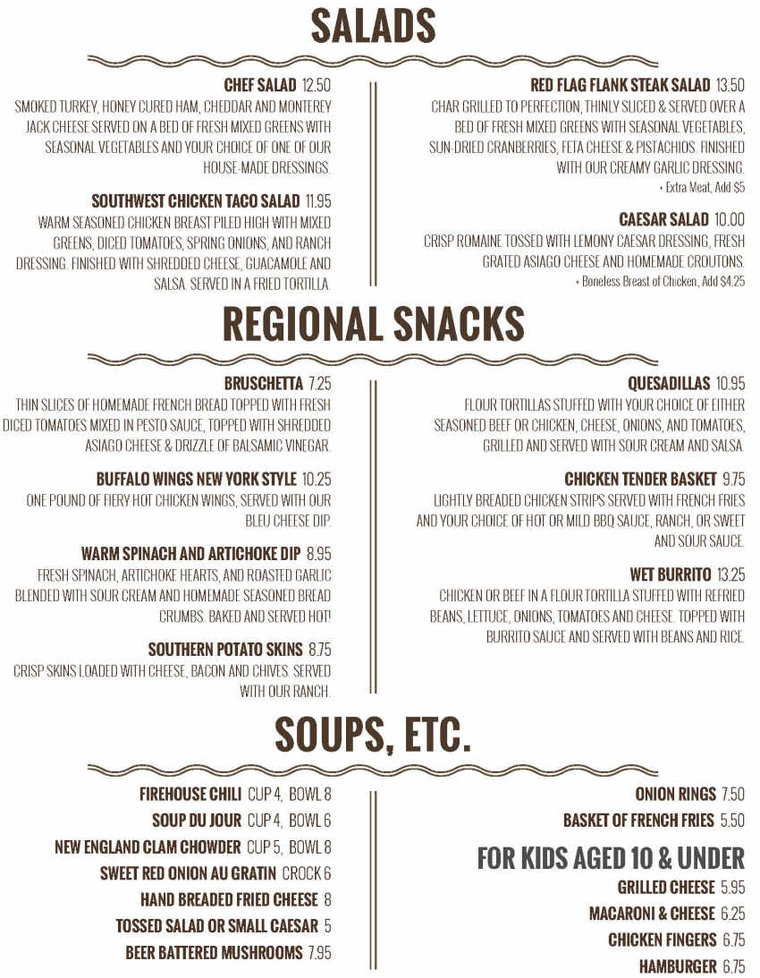 Lakeside Charlie's menu page 1