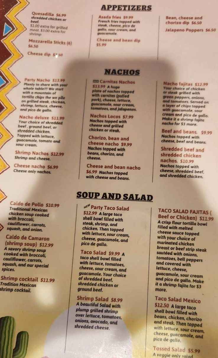 Little Mexico menu page 1