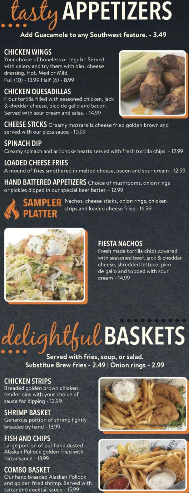 Broadway Grille menu page 1