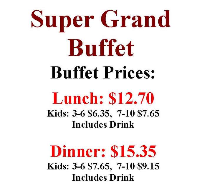 Super Grand Buffet menu page 1