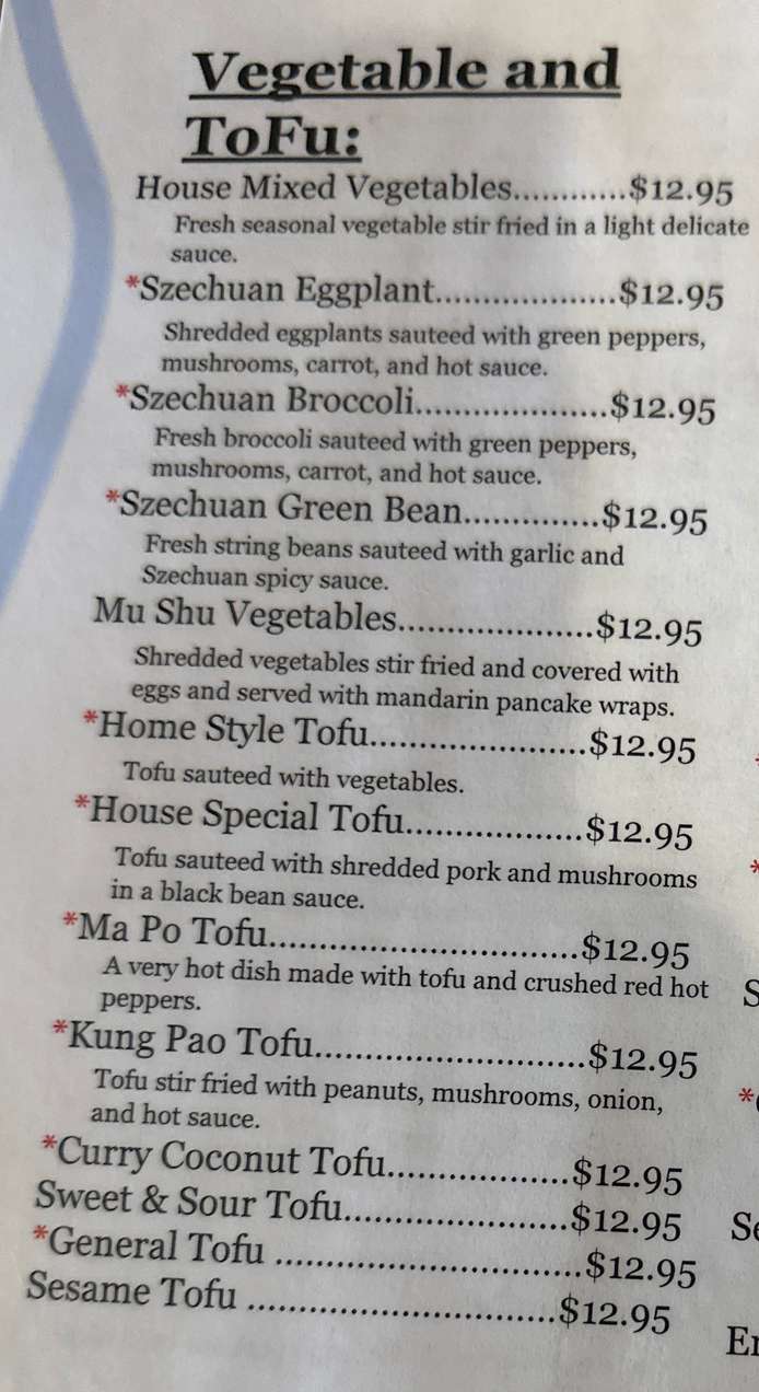 Hunan Garden menu page 1