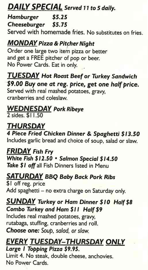 Loading Zone II menu page 1