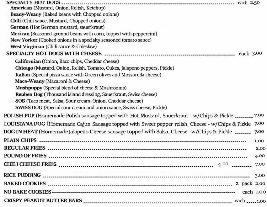 International Dog House menu page 1