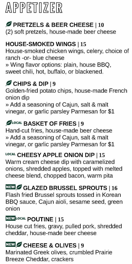 Texas Corners Brewing Co menu page 1