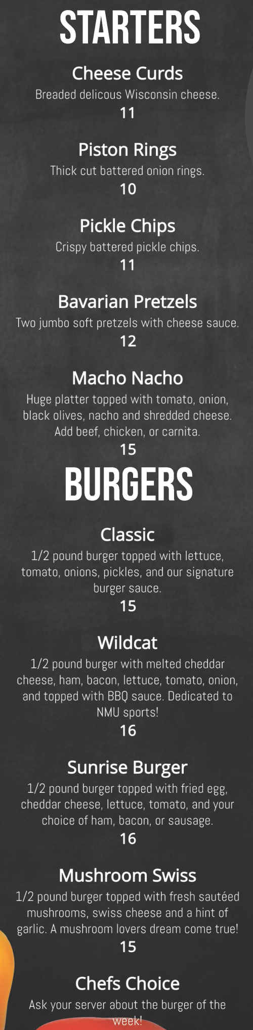 Hudson's Classic Grill menu page 1
