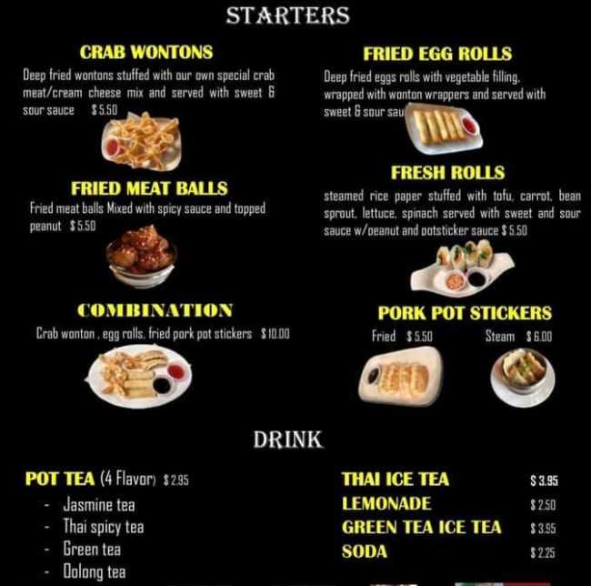 Teriyaki Bowl menu page 1