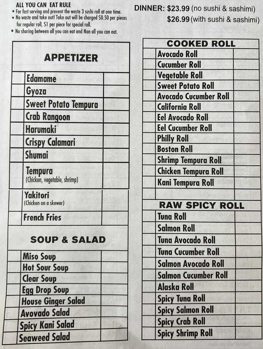 Shaking Crab menu page 1