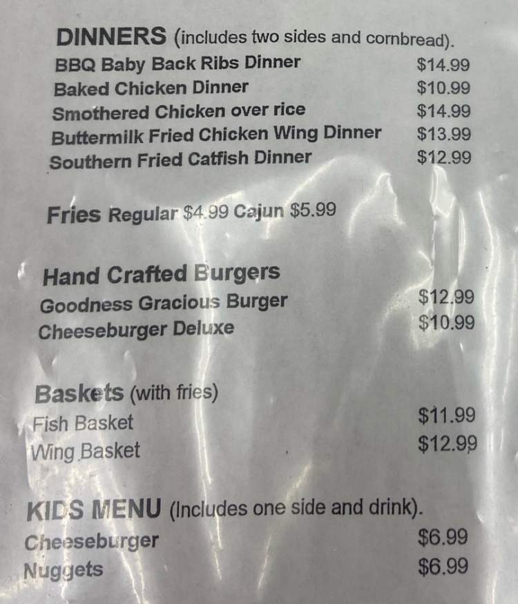 Tias Soul menu page 1