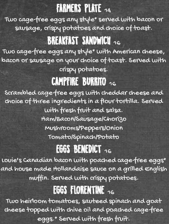 Warehouse Kitchen & Cork menu page 1