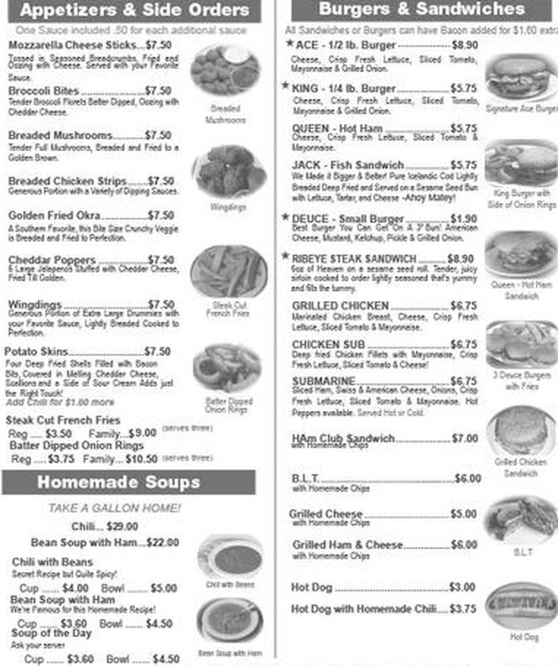 Full House menu page 1