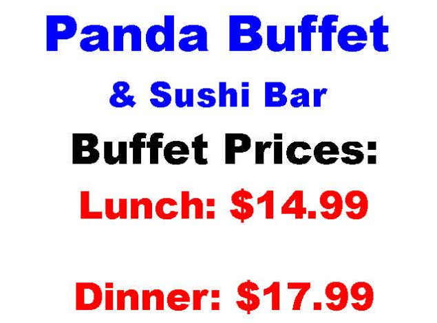 Panda Buffet & Sushi Bar menu page 1