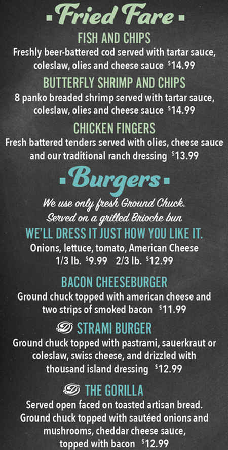 Dolsie's Lunch Box Grille menu page 1