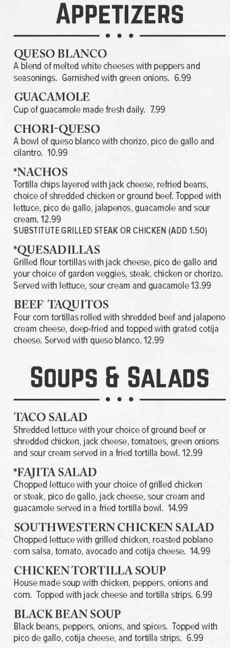 La Casita menu page 1