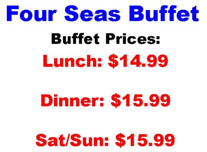Four Seas Buffet menu page 1