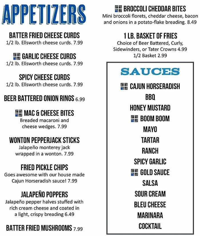 Four Corners menu page 1