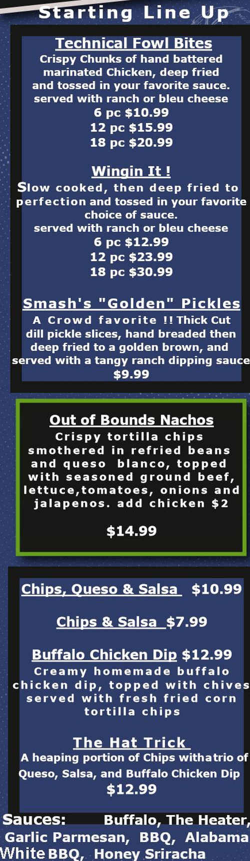 Crazy Craig's Sports Bar & Grill menu page 1