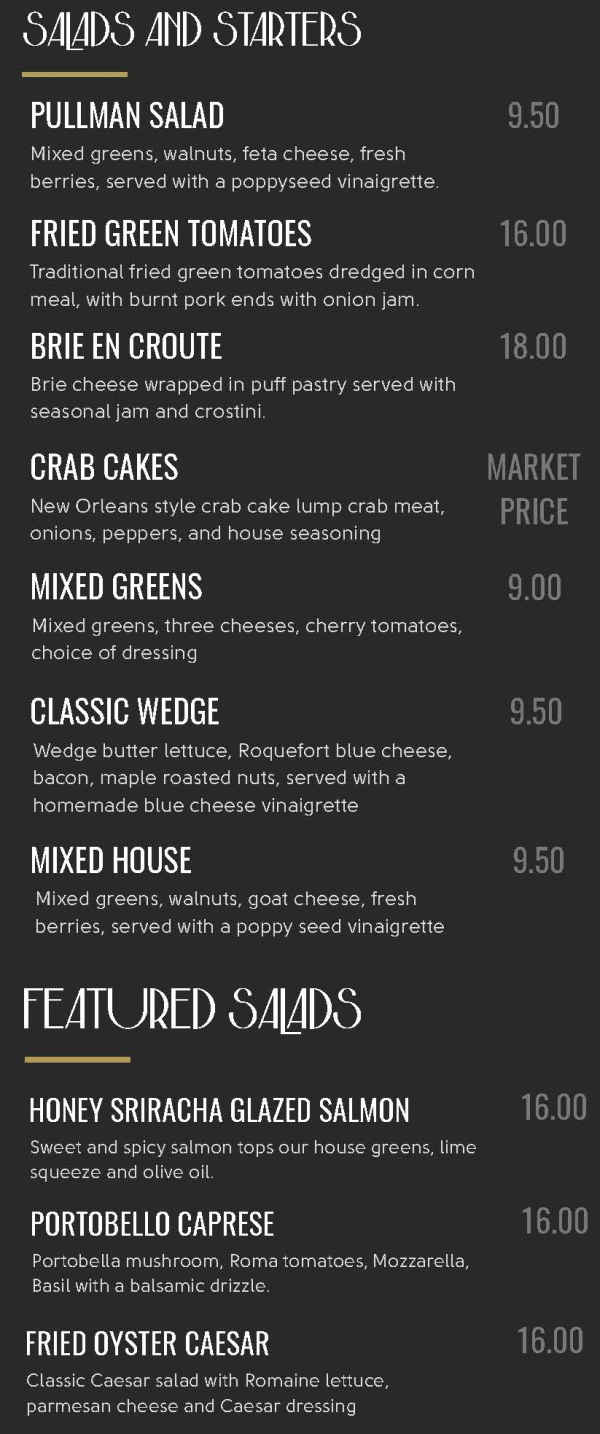 Buschman Street Cafe menu page 1