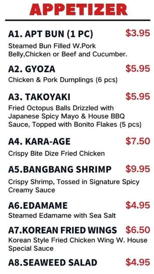 Chidoriya Ramen & Poke menu page 1